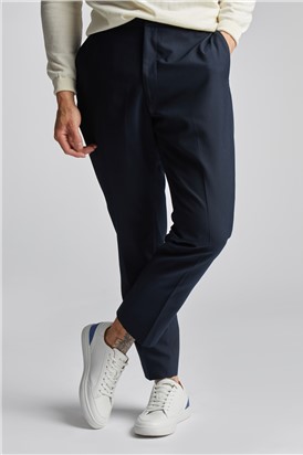  Slim Fit Navy Pleated Trousers