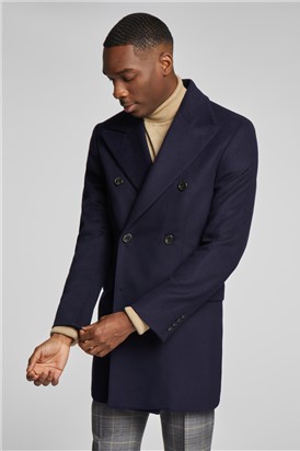  Navy Double Breasted Overcoat