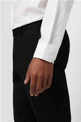  Slim Fit White Stretch Cutaway Collar Shirt
