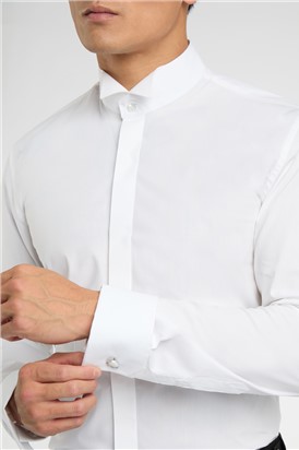  Slim Double Cuff Wing Collar Dress Shirt