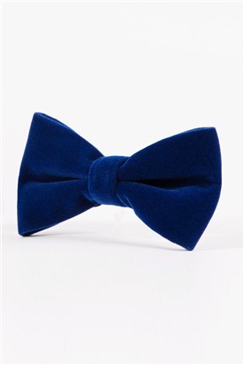  Electric Blue Velvet Bow Tie