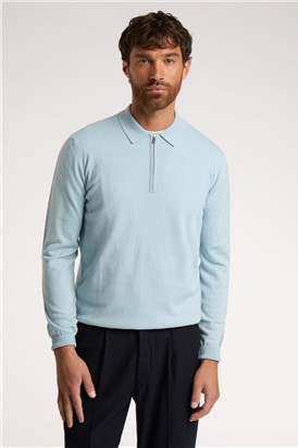  Blue Zip Knit Polo