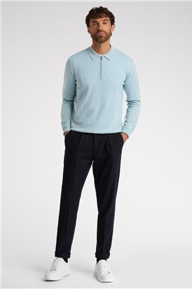  Blue Zip Knit Polo