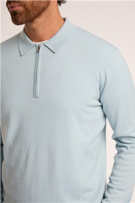  Blue Zip Knit Polo