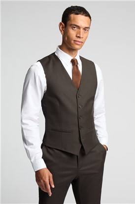  Slim Fit Austin Chocolate Flannel Waistcoat