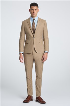  Slim Fit Austin Camel Flannel Suit