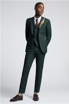  Slim Fit Austin Green Flannel Suit