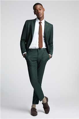  Slim Fit Austin Green Flannel Suit Trousers