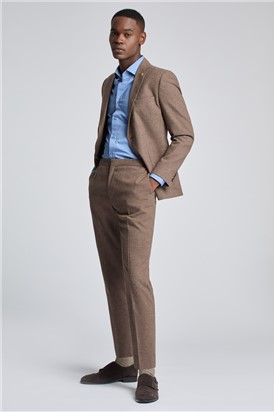  Slim Fit Toffee Flannel Suit Trousers