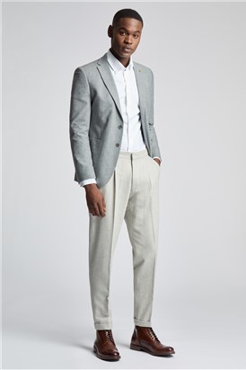  Slim Fit Porter Grey Herringbone Blazer