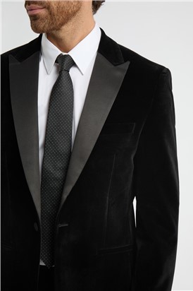  Regular Fit Black Velvet Suit