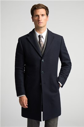  Cashmere Blend Navy Overcoat