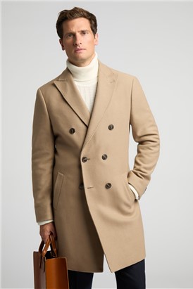  Cashmere Blend Oatmeal Overcoat