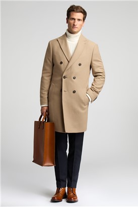  Cashmere Blend Oatmeal Overcoat