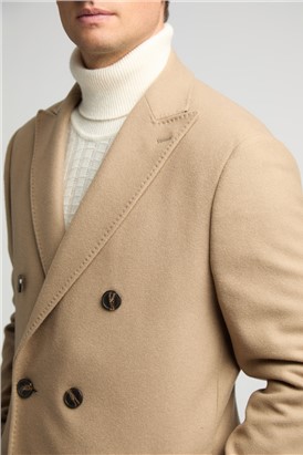  Cashmere Blend Oatmeal Overcoat