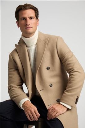  Cashmere Blend Oatmeal Overcoat