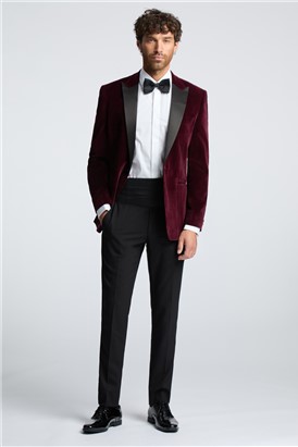  Regular Fit Burgundy Velvet Suit