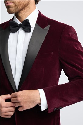  Regular Fit Burgundy Velvet Suit