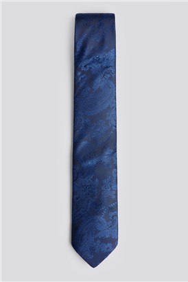  Paisley Navy Tie and Pocket Square