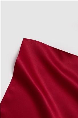  Red Plain Pocket Square