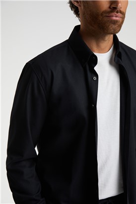  Navy Button Down Collar Overshirt