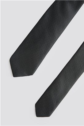  Grey Slim Textured Tie