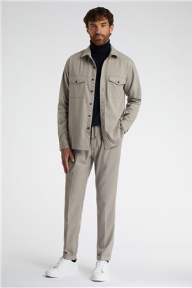  Beige Overshirt With Front Pockets