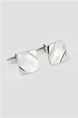  Mother Of Pearl Diagonal Cufflinks