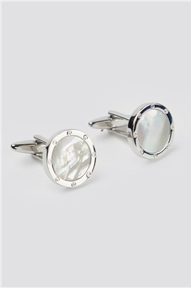  Mother Of Pearl Round Port Hole Cufflinks