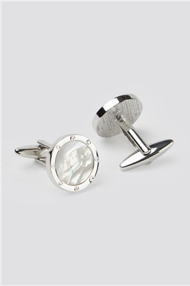  Mother Of Pearl Round Port Hole Cufflinks