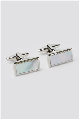  Mother Of Pearl Rectangle Cufflinks