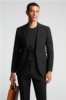  Slim Fit Black Stretch Suit Trousers