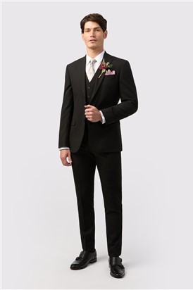  Slim Fit Black Stretch Waistcoat