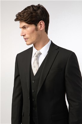  Slim Fit Black Stretch Waistcoat