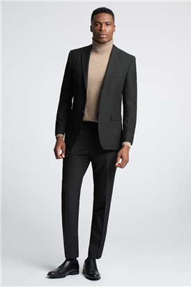  Regular Fit Black Stretch Suit Trousers