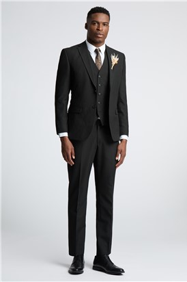  Tailored Fit Black Stretch Suit