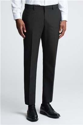  Tailored Fit Black Stretch Trousers