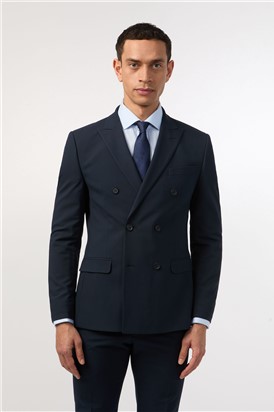  Slim Fit Navy Stretch Double Breasted Suit