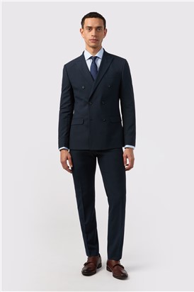  Slim Fit Navy Stretch Double Breasted Suit