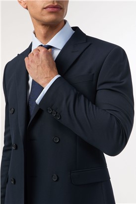  Slim Fit Navy Stretch Double Breasted Suit