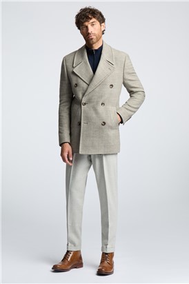  Slim Fit Taupe Check Peacoat