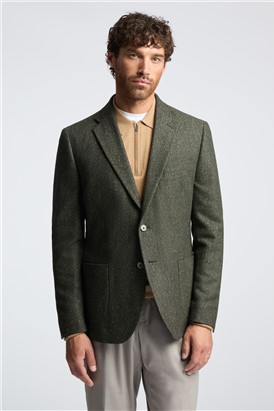  Green Herringbone Blazer