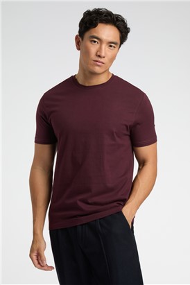 Crew Neck T-Shirt - Burgundy