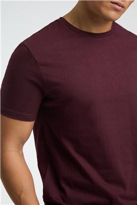 Crew Neck T-Shirt - Burgundy