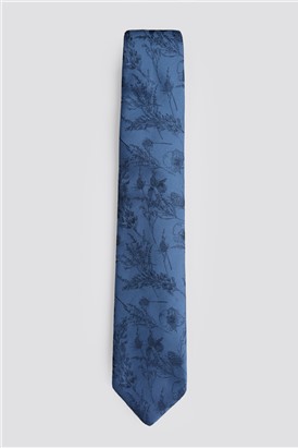  Blue Winter Floral Tie