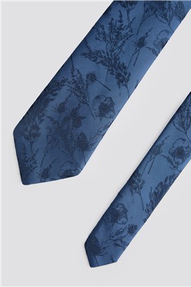  Blue Winter Floral Tie