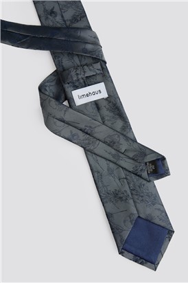  Grey Winter Floral Tie