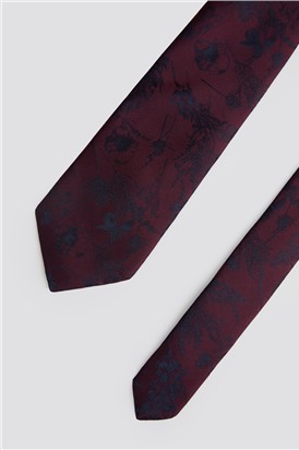  Wine Winter Floral Tie