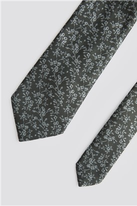  Grey Mini Floral Tie