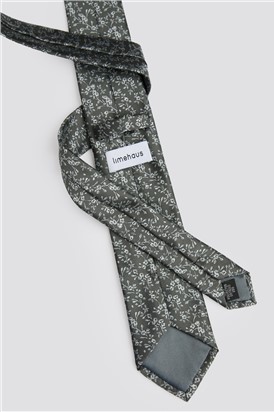  Grey Mini Floral Tie